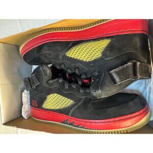 Air Jordan Force Fusion 5 Black Red 2008 Size 12 w/ Box